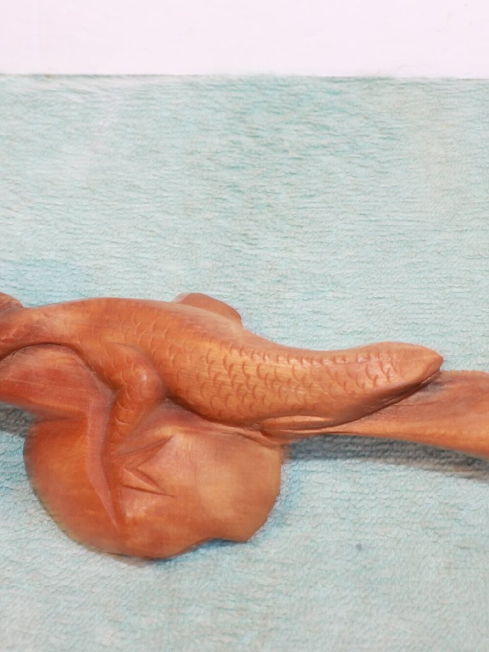 Vintage Hand Carved Burl Wood 2 Lizard Sculptures 12"